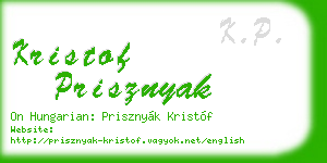 kristof prisznyak business card